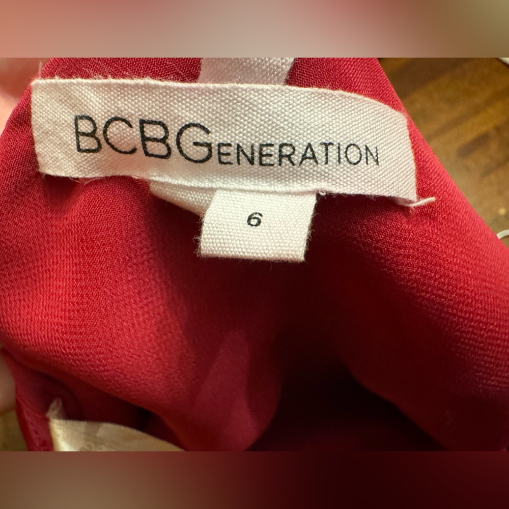 Bcbgeneration One Shoulder Raspberry Red Satin Dr… - image 4
